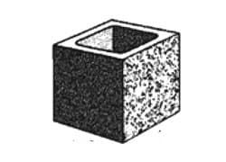 Grey Block Split Face Series Hollow - Half - Grey