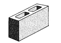 Grey Block 100mm Series Hollow - Full Length - Grey