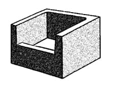 Grey Block 300mm Series Closed End - Half - Grey