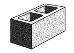 Grey Block 200mm Series Hollow - Full Length - Grey