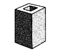 Grey Block 100mm Series Hollow - Quarter - Grey