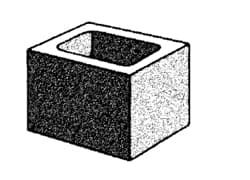 Grey Block 300mm Series Hollow - Half - Grey