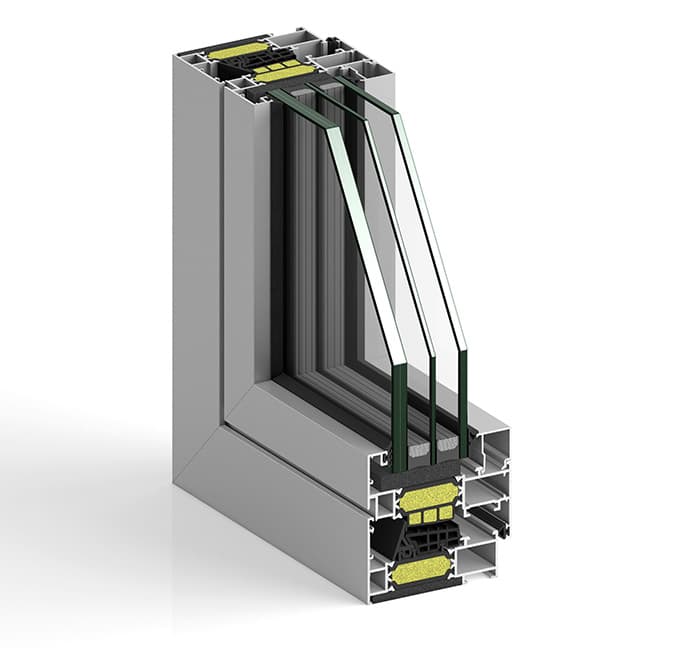Aluminium frame Aluminium windows Strugal S53RP+ anodized