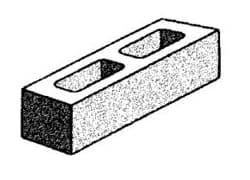 Grey Block 100mm Series Hollow - Half High - Grey