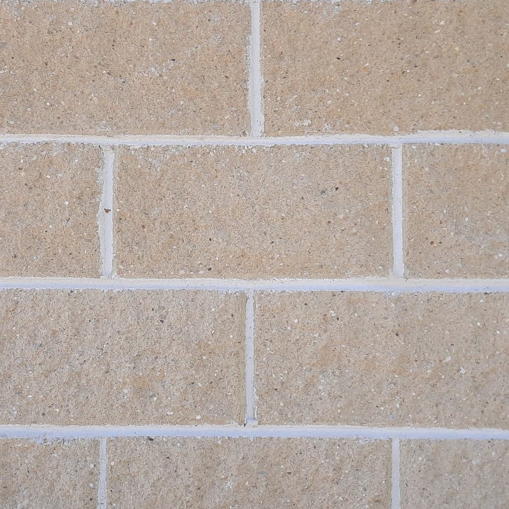 Split Face Block 100mm Solid - Half High - Almond