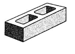 Grey Block 150mm Series Hollow - Half High - Grey