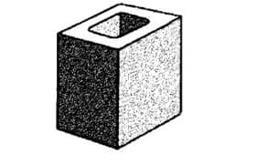 Grey Block 150mm Series Hollow - Half - Grey