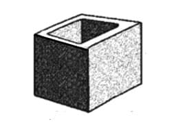 Grey Block 200mm Series Hollow - Half - Grey