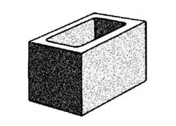 Grey Block 200mm Series Hollow - Three Quarter - Grey