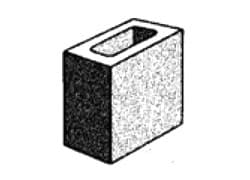 Grey Block 100mm Series Hollow - Half - Grey