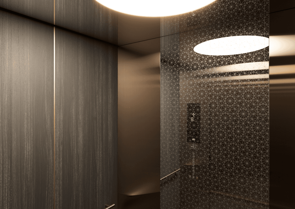 Lift, KONE Minispace DX HighRise elevator with steel rope Usage Cat. 3/4